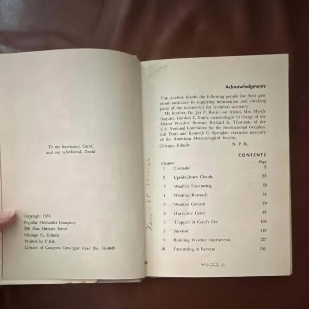 Popular Mechanics There's Adventure in Meteorology Hardcover 1958 Neil P. Ruzic